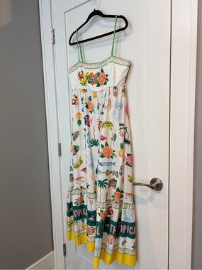 Joie Tropical Paradise Linen Blend Maxi Dress XL/TG